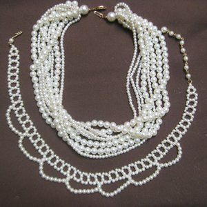 Two Faux Pearl Necklaces